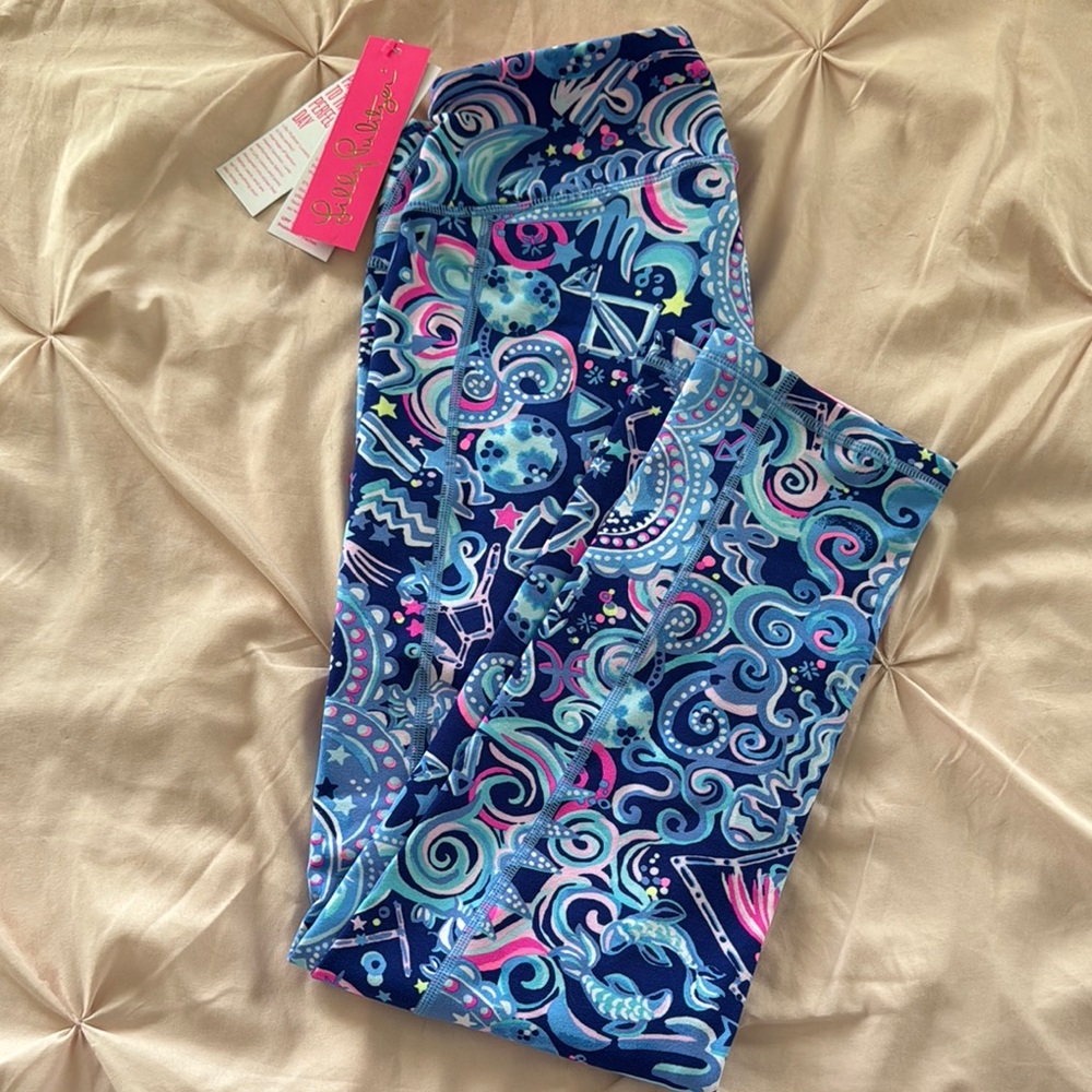 Lilly Pulitzer Blue and Pink Paisley Leggings